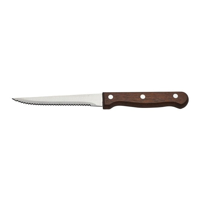Genware Steak Knife Dark Wood Handle Full Tang (Dozen)