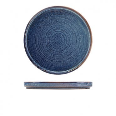 Terra Porcelain Aqua Blue Low Presentation Plate 25cm | Box of 6