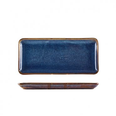 Terra Porcelain Aqua Blue Narrow Rectangular Platter 27 x 12.5cm | Box of 6