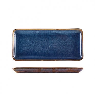 Terra Porcelain Aqua Blue Narrow Rectangular Platter 31 x 14cm | Box of 6