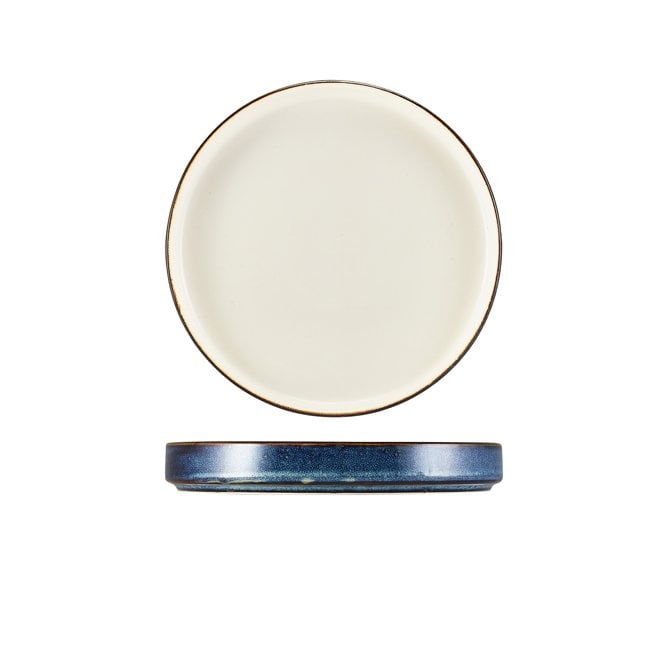 Genware Terra Porcelain Aqua Blue Two Tone Presentation Plate 21cm | Box of 6