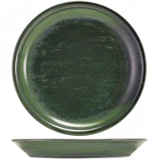 Genware Terra Porcelain Aqua Green Coupe Plate 19cm | Box of 6