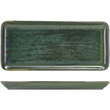 Terra Porcelain Aqua Green Narrow Rectangular Platter 31 x 14cm | Box of 6