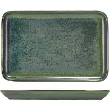Terra Porcelain Aqua Green Rectangular Platter 30 x 20cm | Box of 3