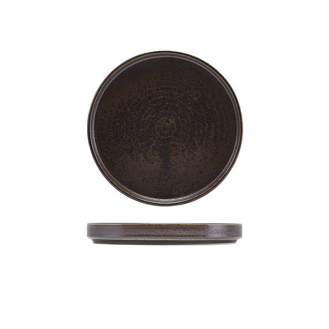 Genware Terra Porcelain Black Low Presentation Plate 18cm | Box of 6