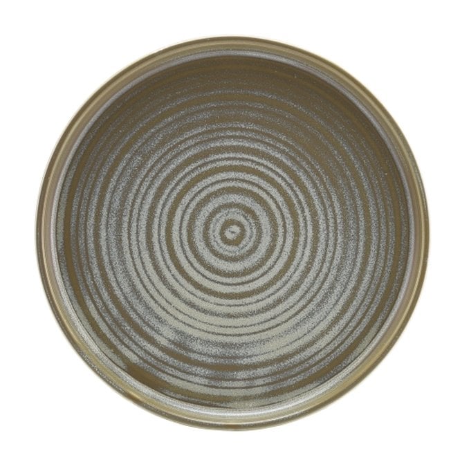Genware Terra Porcelain Matt Grey Low Presentation Plate 21cm | Box of 6