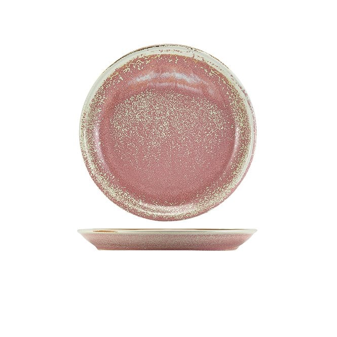 Genware Terra Porcelain Rose Coupe Plate 24cm | Box of 6