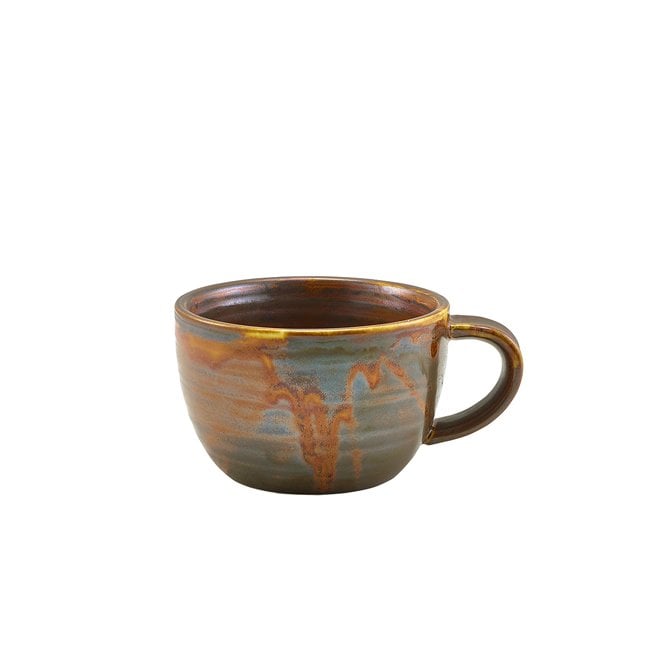 Genware Terra Porcelain Rustic Copper Coffee Cup 22cl/ 7.75oz | Box of 6