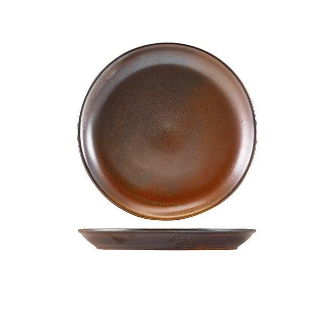 Genware Terra Porcelain Rustic Copper Coupe Plate 24cm | Box of 6