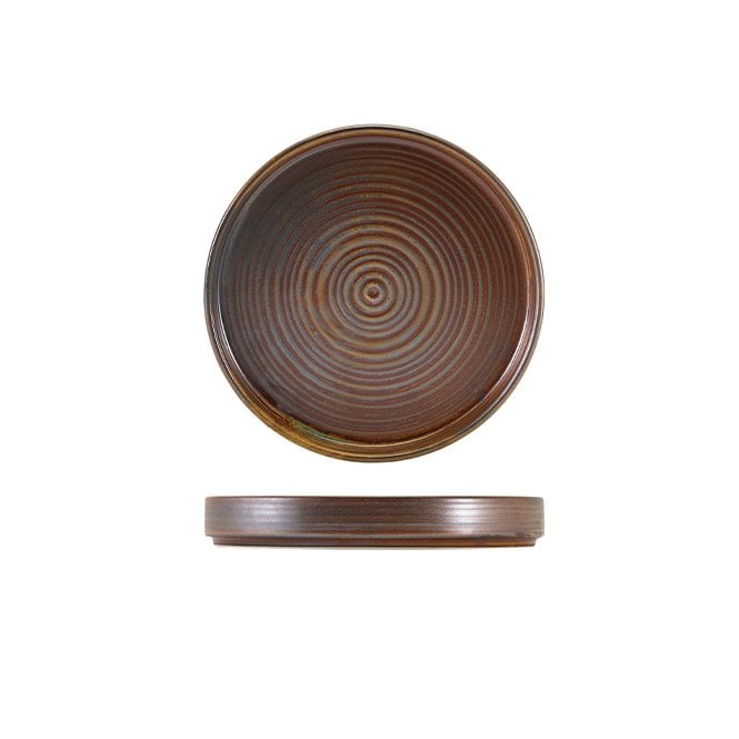 Genware Terra Porcelain Rustic Copper Presentation Plate 18cm | Box of 6