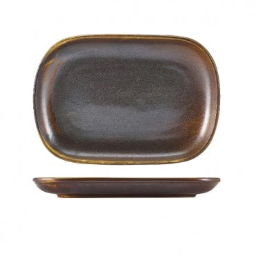 Terra Porcelain Rustic Copper Rectangular Plate 24 x 16.5cm | Box of 12