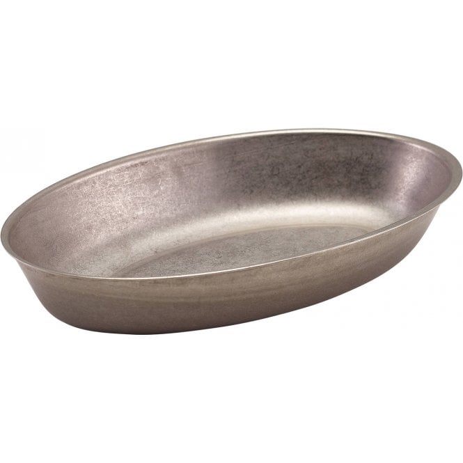 Genware  Vintage Steel Oval Dish 17.5 x 11cm | Box of 6