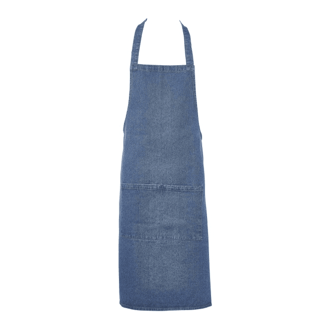 Genware Washed Denim Bib Apron 70 x 90cm