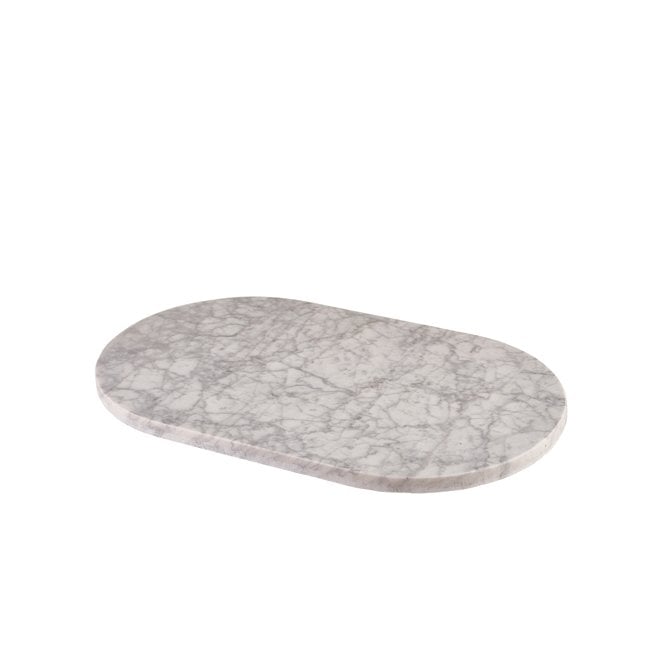 Genware White Marble Oval Platter 38x23cm