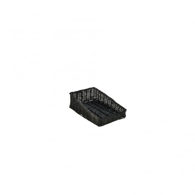 Genware Wicker Display Basket Black 40X25X12cm
