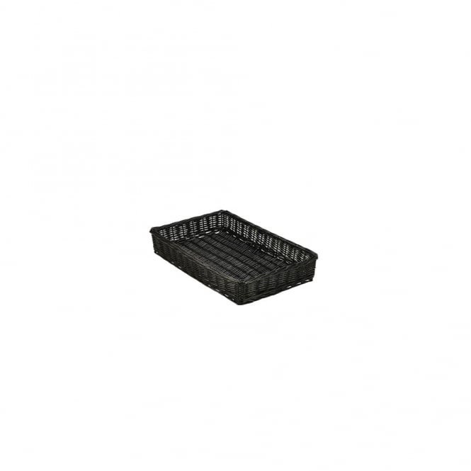 Genware Wicker Display Basket Black 46X30X8cm