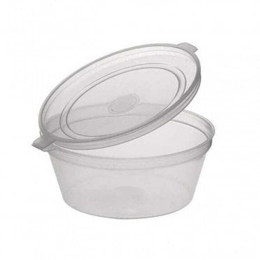 Hinged Sauce Pot HD PP (118ml/4oz) Clear | Box of 1000