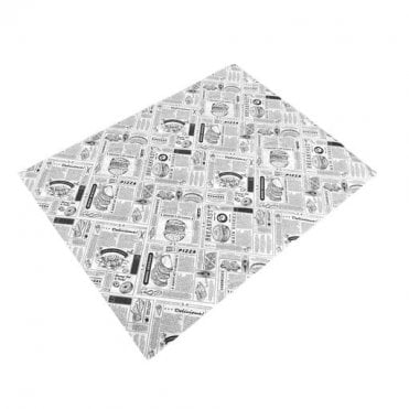 Newspaper Print Greaseproof Sheets 400 x 305mm | Box of 500
