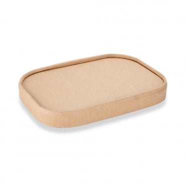 Paper Lid for Rectangular Container (500/650/750/1000ml) Kraft | Box of 300