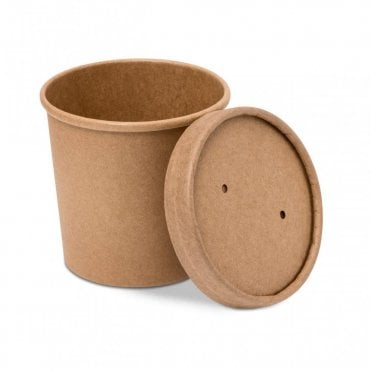 Paper Soup Cup+Lid (340ml/12oz) Kraft | Box of 250