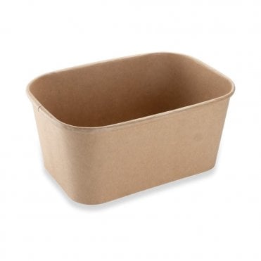 Rectangular Container Paper (1000ml/170x120x75mm) Kraft | Box of 300