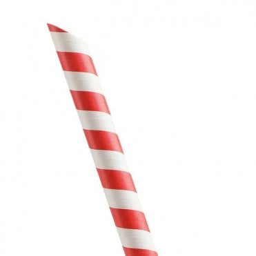 Red & White Bubble Tea Paper Straw 200x12mm | Box of 1200