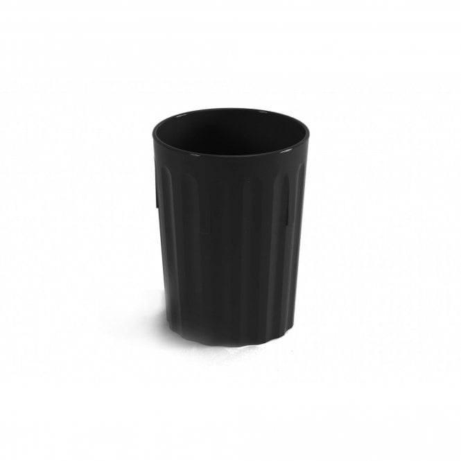 Harfield Black Polycarb Plastic Fluted Tumbler 250ml | BOX OF 6