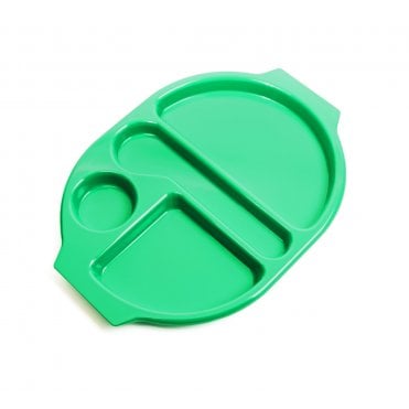 Large Polycarb Meal Tray with 4 Compartments Emerald Green | BOX OF 6