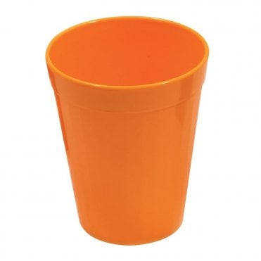 Orange Polycarb Plastic Fluted Tumbler 200ml | BOX OF 6
