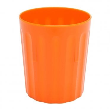 Orange Polycarb Plastic Fluted Tumbler 220ml | BOX OF 6