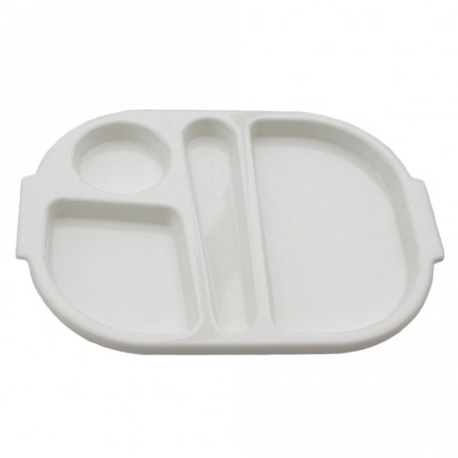 Harfield Small Polycarb Plastic Meal Tray With 4 Compartments White | BOX OF 6