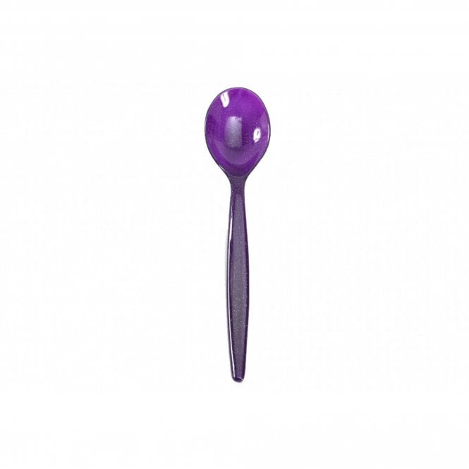 Harfield Standard Polycarb Dessert Spoon Sparkle Purple | BOX OF 6