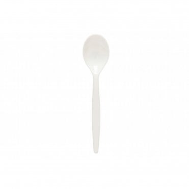 Standard Polycarb Dessert Spoon White | BOX OF 6