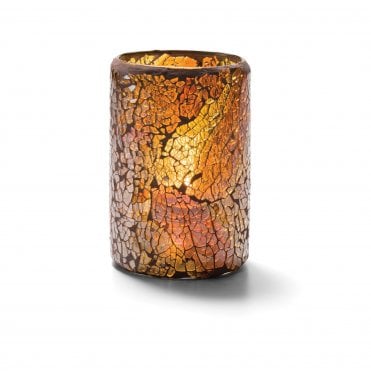 Crackle Gold Glass Cylinder Lamp 8 x 11.4cm (3 1/8 x 4 1/2") | Box of 24