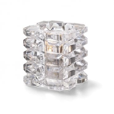 Faceted Cube Clear Glass Votive 7.6 x 8.3cm (3 x 3 1/4") | Box of 6