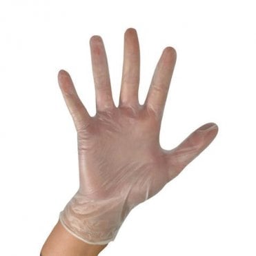 Clear Powder Free Vinyl Gloves Medium | Box of 100