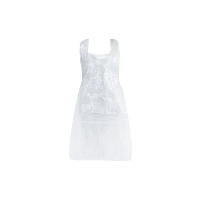 IG Healthcare White Plastic Aprons Flat Pack  | Pack of 100