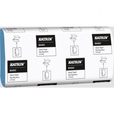 Katrin Basic Zig Zag 1Ply Blue 230X230Mm | Box of 5000