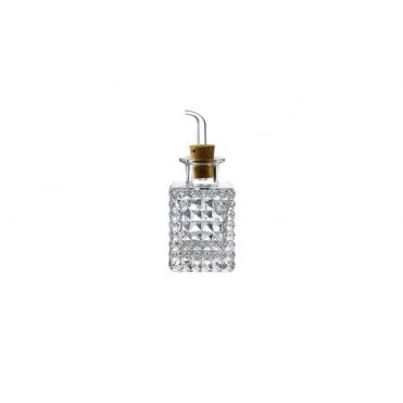 No.1 Square Mini Bottle with Glass pourer & Natural Cork Stopper  3.5oz (10cl) | Box of 24