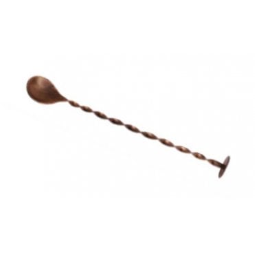 Vintage Copper Bar Spoon Masher Full Twist