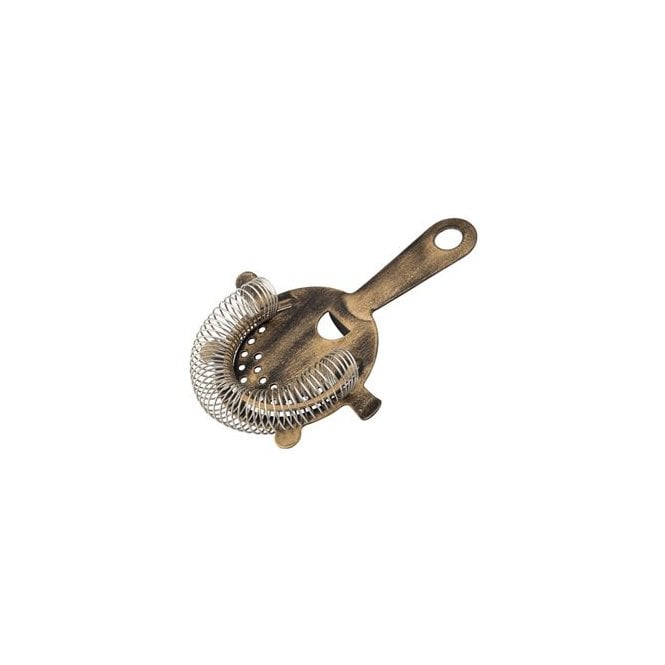 Metropolitan Barware Vintage Copper Bar Strainer 4 Prong Deluxe