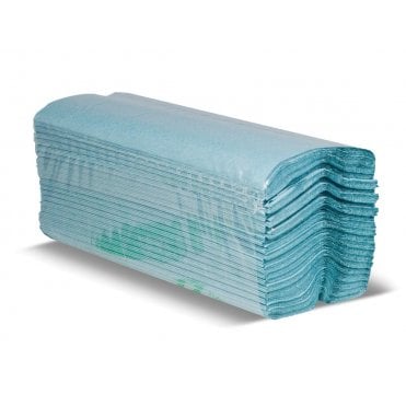 C Fold Hand Towels 100% recycled paper (1 ply, Blue) | Box of 27 packs