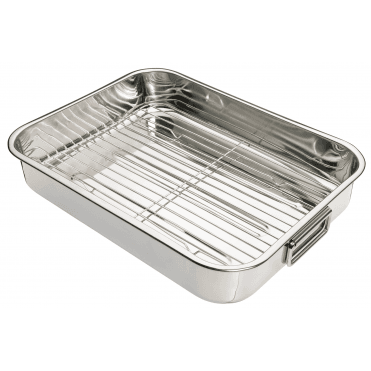 S/S Roasting Pan With Rack 43x31x7cm