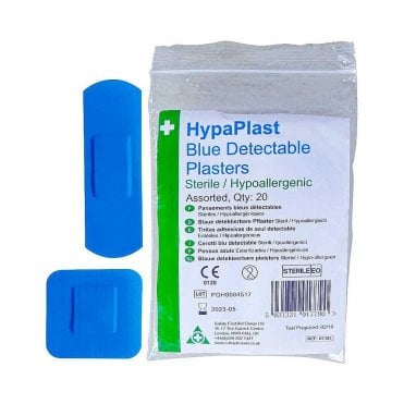 HypaPlast Blue Assorted Catering Plasters | Box of 20