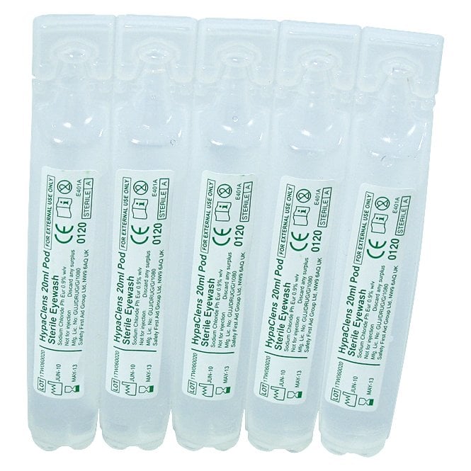 Safety First Hypaclens Sterile Eyewash Pods, (Pack Of 25) 20ml