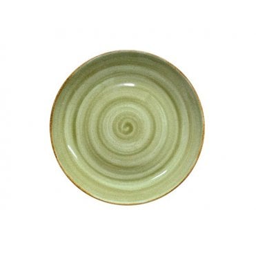 Java Decorated Coupe Plate Meadow Green 32cm | Box of 6