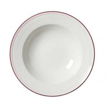 Bead Maroon Band Soup/Pasta Plate 24cm (9 1/2") | Box of 12