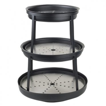 Black Metal 3 Tier Seafood Stand 31cm x 39.4cm (12 1/4" x 15 1/2") | Box of 1