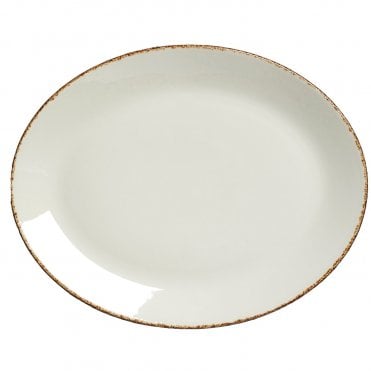 Brown Dapple Oval Coupe Plate 34.25cm (13 1/2") | Box of 12