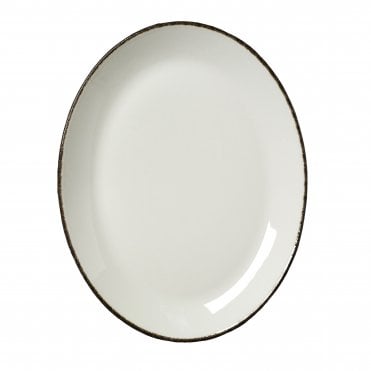 Charcoal Dapple Oval Coupe Plate 30.5cm (12") | Box of 12